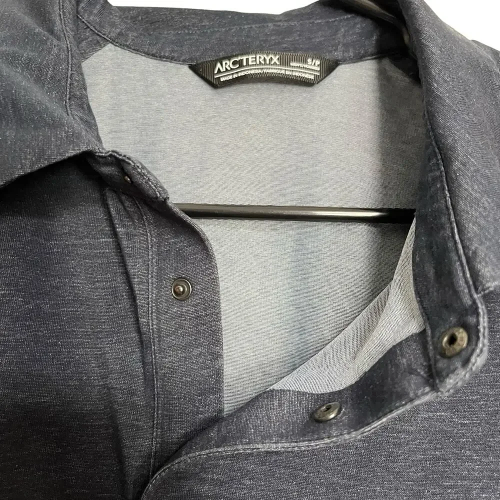 Arc’Teryx Eris Polo Men’s Short Sleeve T-Shirt Blue Cotton Blend Outdoor Size S - Picture 5 of 10